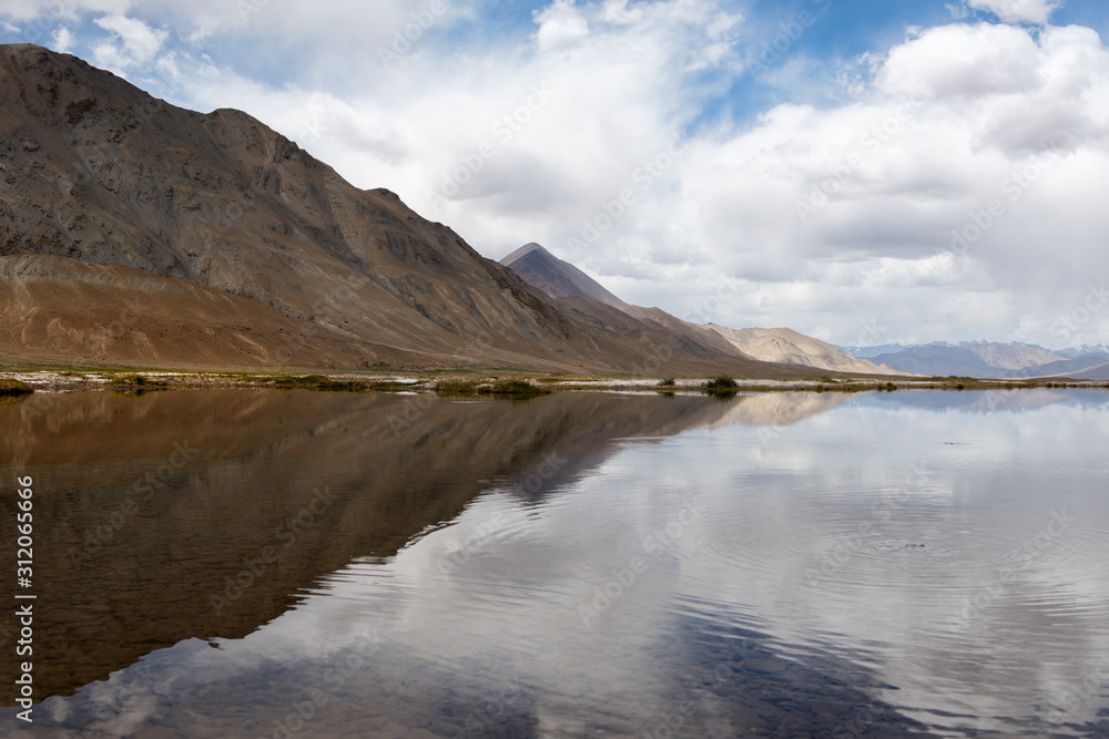 Central Asia. Kyrgyzstan. An unnamed high-mountain lake near the Pamir tract on the border with Tajikistan.