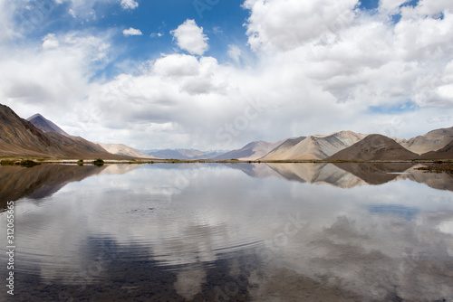Central Asia. Kyrgyzstan. An unnamed high-mountain lake near the Pamir tract on the border with Tajikistan.