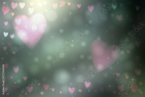 Abstract hearts lights background