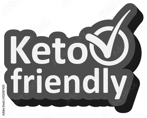 keto friendly sticker or label vector illustration, ketogenic diet concept vector illustration