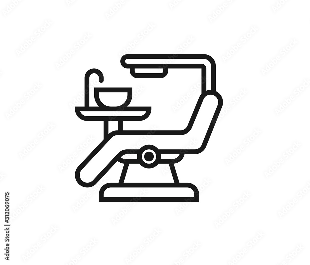 dental chair line icon vector isolate dental chair line icon vector isolate