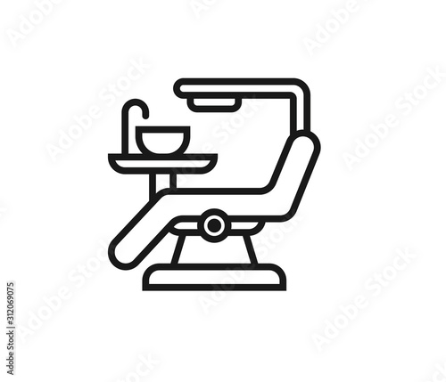 dental chair line icon vector isolate