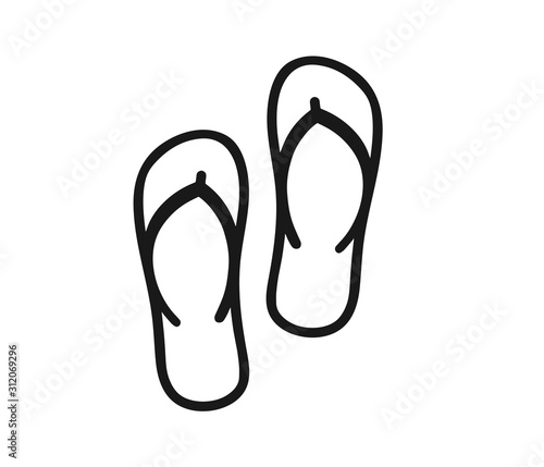 flip flops icon, sandal vector icon vector