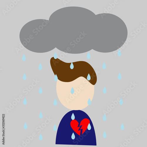 heartbroken man under the rain