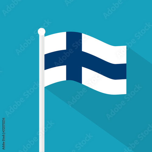 Photo Finland flag icon- vector illustration