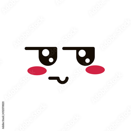 kawaii cute face expression eyes and mouth suspicious sad