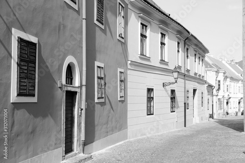 Gyor, Hungary. Black and white style.