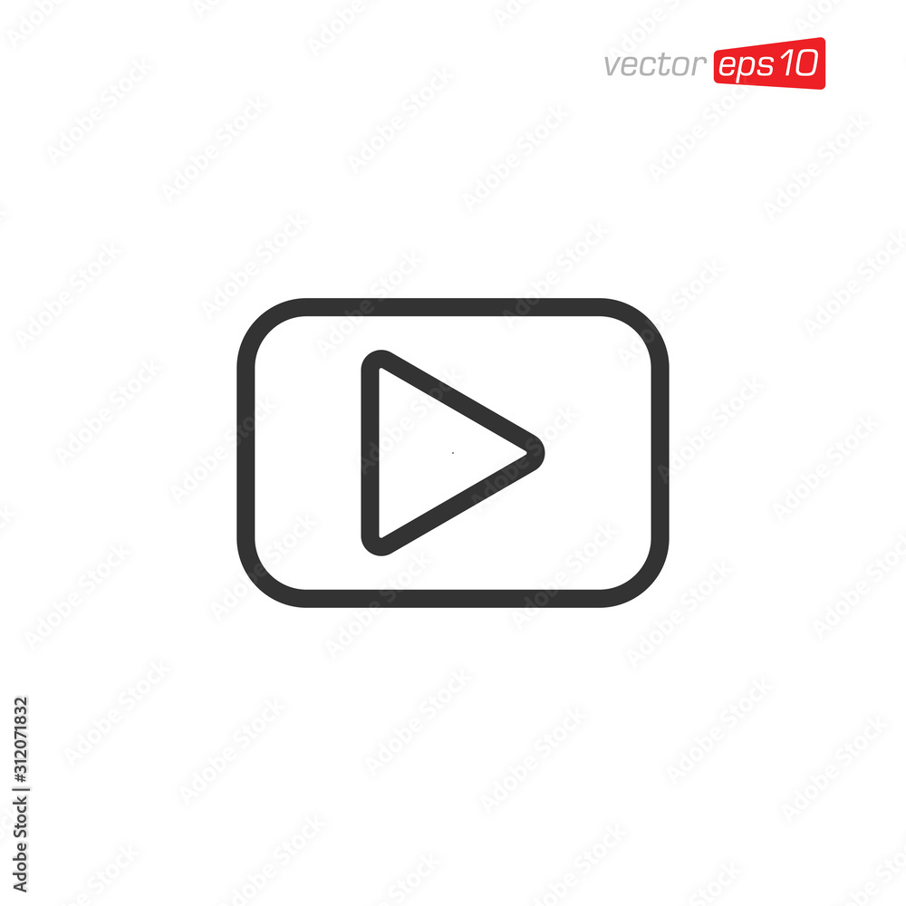 Play Media Icon Design Vector Play Media Icon Design Vector