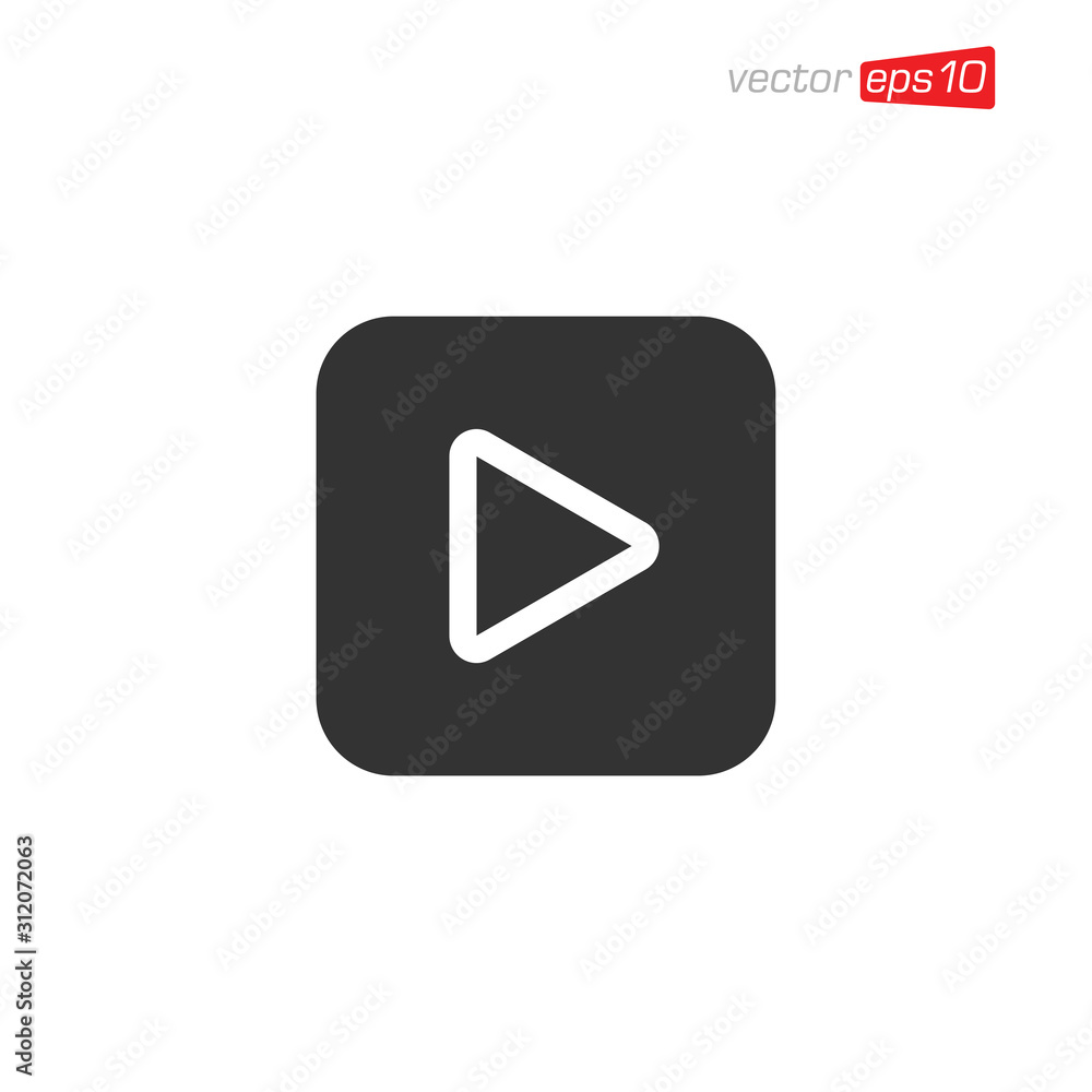 Play Media Icon Design Vector Play Media Icon Design Vector