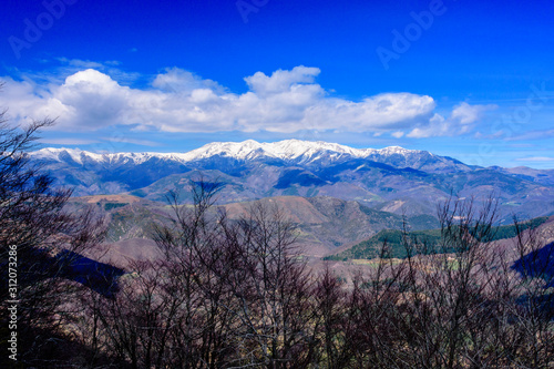 El Massis de Canigo, view from the top of the Alta Garrotxa Mountains (Catalonia, Spain) photo