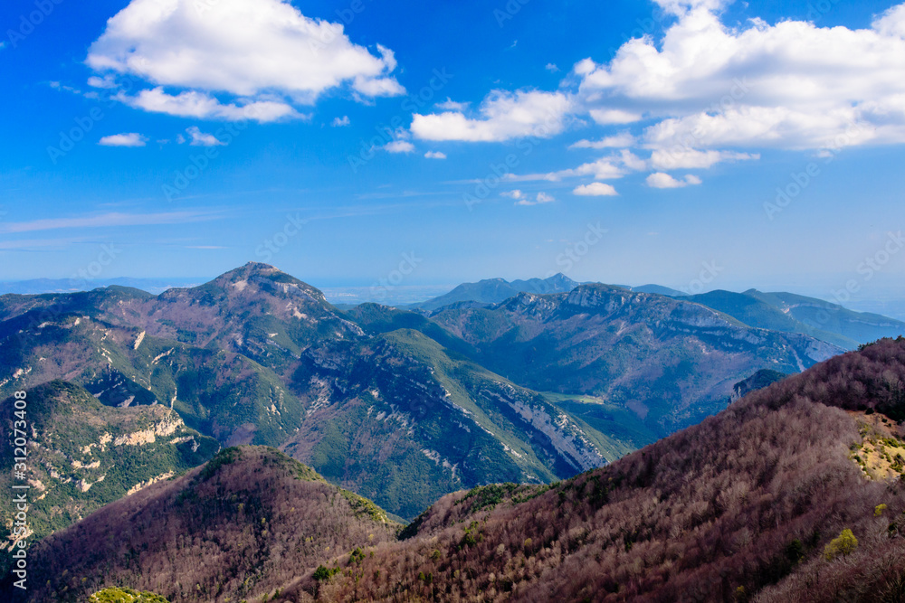 Beautiful view of Bassegoda Peak (Alta Garrotxa Mountains, Catalonia, Spain)