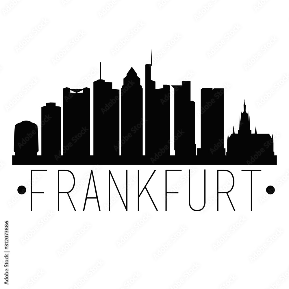 Frankfurt Germany. Banner Design. City Skyline. Silhouette Vector. Famous Monuments.