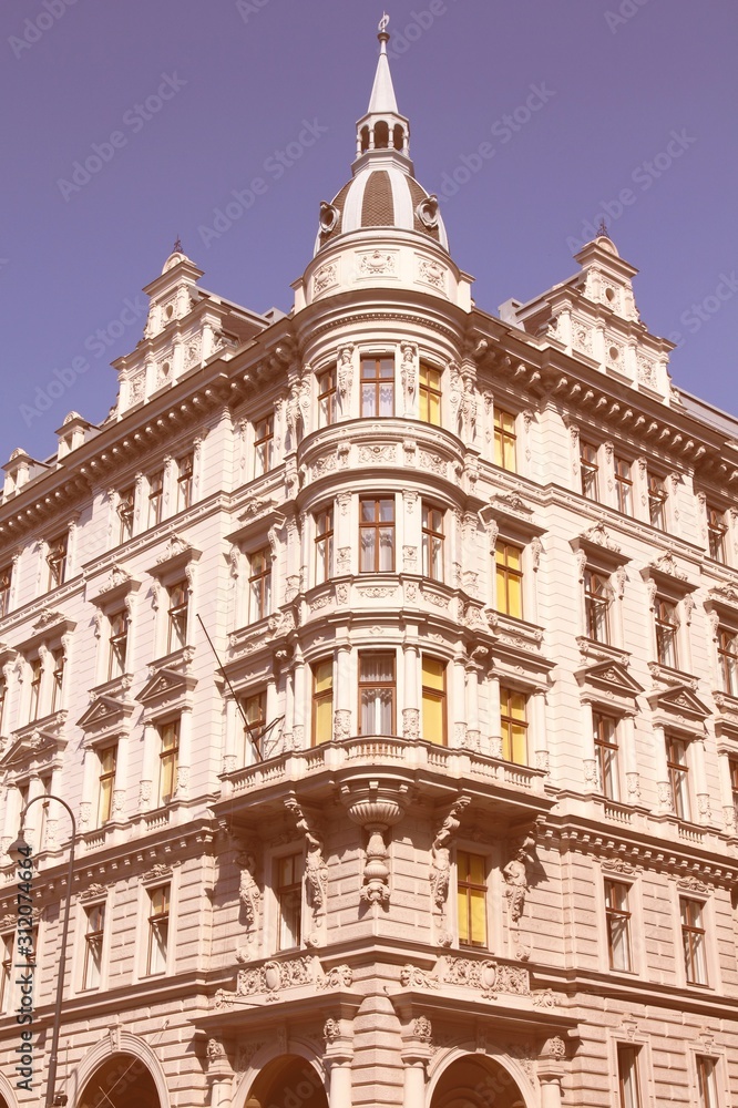 Fototapeta premium Vienna architecture. Retro filter color tone.