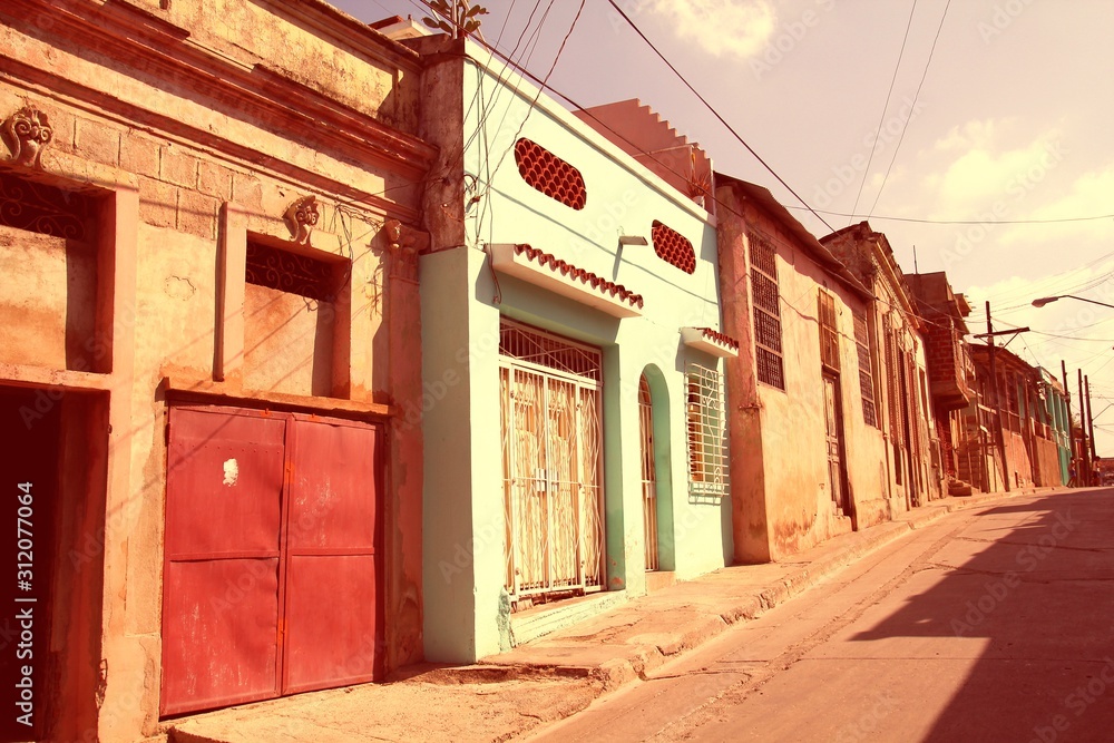 Santiago de Cuba. Retro filtered colors.