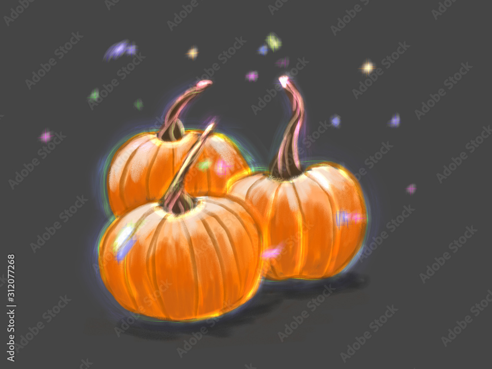 magic fairy three pumpkins with stars in tale magic fairy three pumpkins with stars in tale