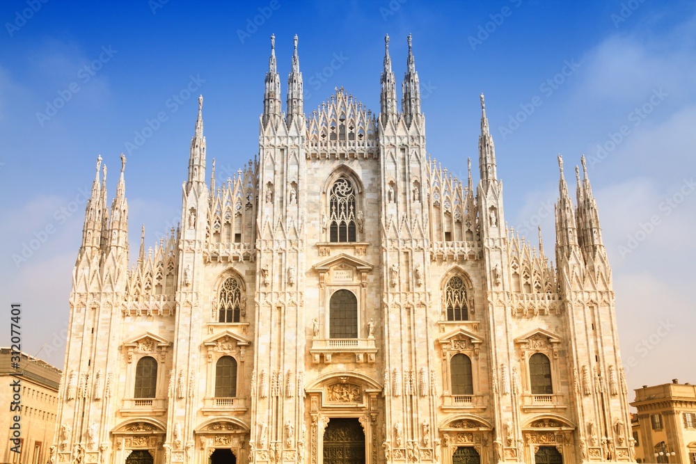 Milan cathedral. Filtered color tone.