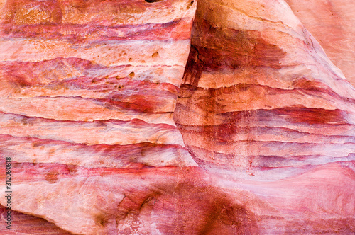 Rock formations in the desert in Petra, Jordan