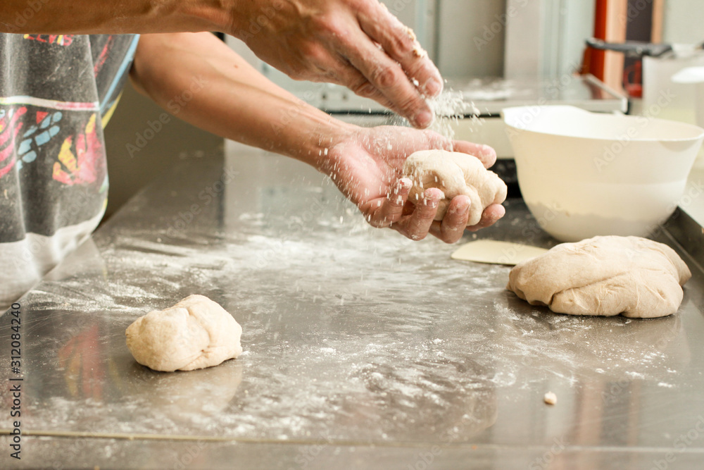 hands crumple dough, hands crumple dough,