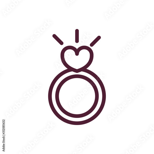 happy valentines day ring heart jewelry love romantic feeling icon thick line
