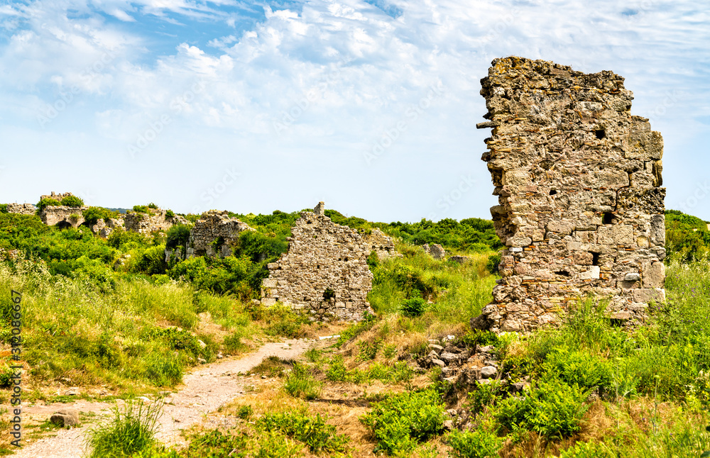 Ruins of the ancient town of Side in Turkey