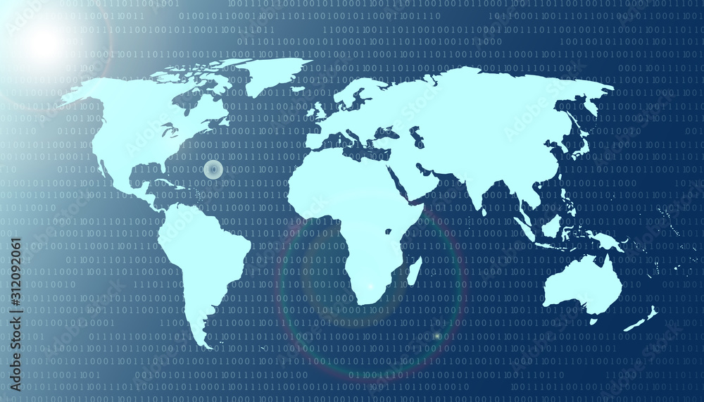 world map on futuristic digital dark background world map on futuristic digital dark background