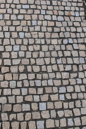 Texture of Cobblestone Street and stone street road
