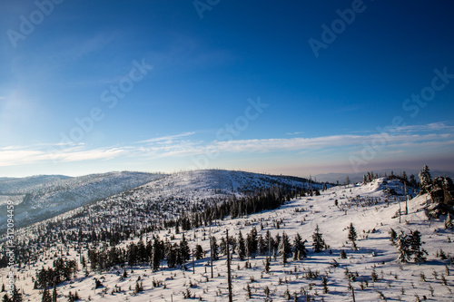 mountains view from dreisessel bavarian forest germany