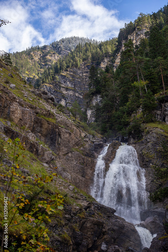 kuhflucht waterfall in mountains alps germany