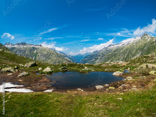 Summer landscape of Switzerland nature near Grimsel pass