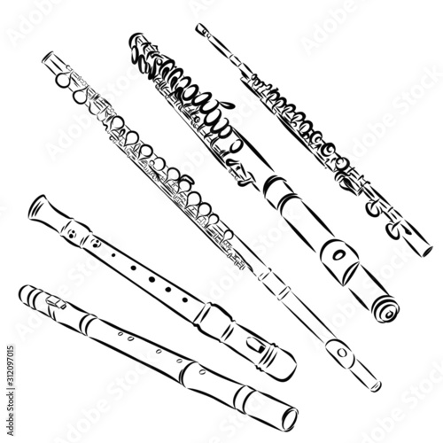flute isolated on white background