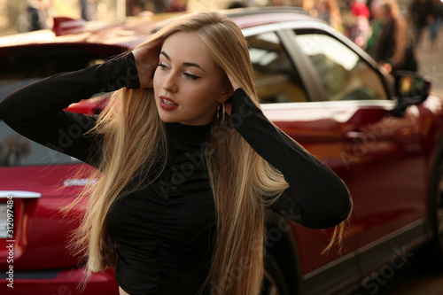 Girl, car, auto, lexus, automobile, sexually, sexy, woman, transport,  female, model, sexy, blonde, nature, fashion, style, relax, mood, emotions, 