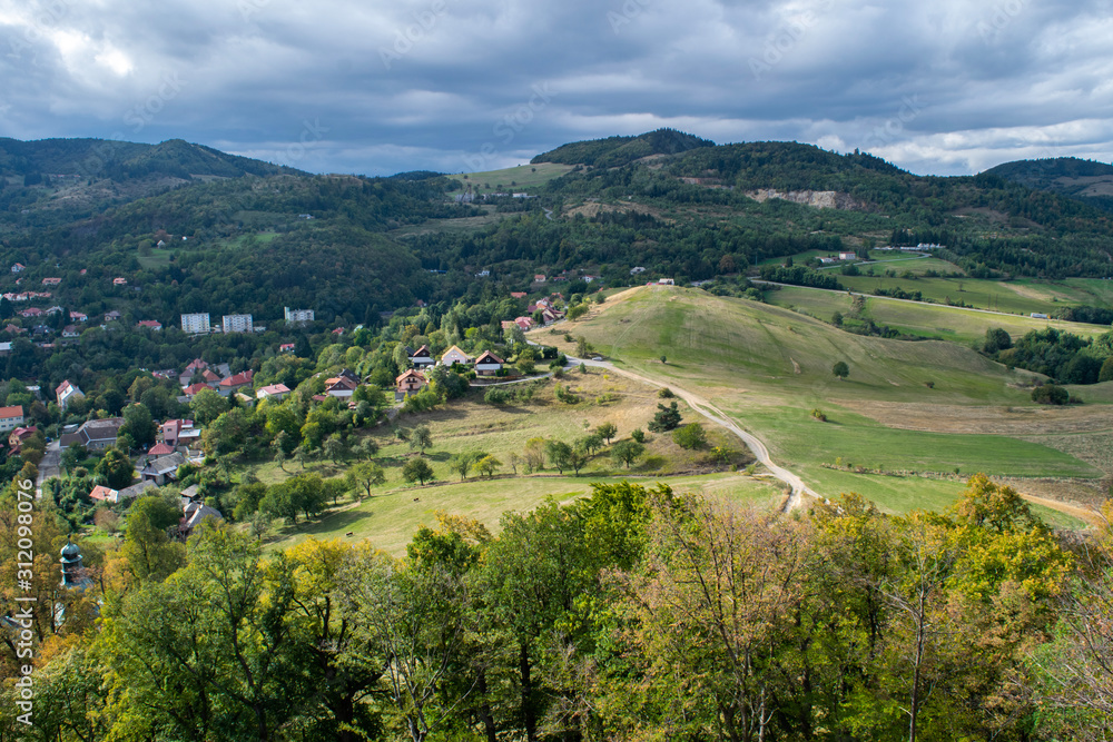Mountain landscape outside Banska Stiavnica in Slovakia