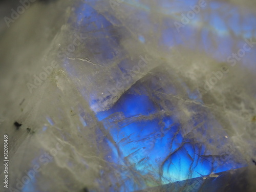 Extreme Close up of Rainbow Moonstone Pyramid