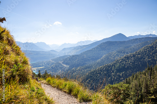 trail landscape in the mountains german alps