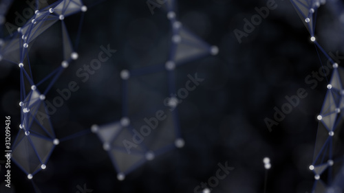 Abstract scape with connecting dots technology of fast speed of data transfer.