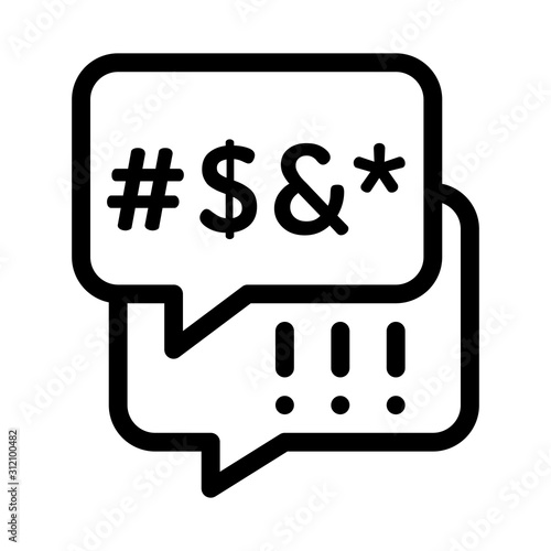 Obscene Language Icon Vector. Outline Obscene Language Sign. Isolated Contour Symbol Illustration