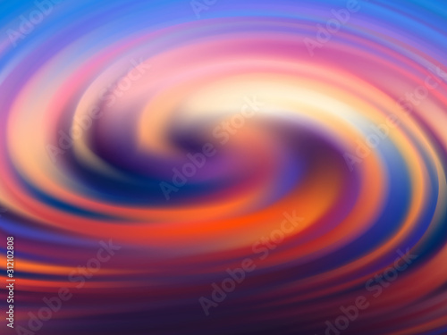 Vector abstract background of sunset color. Circular swirls