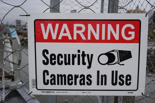 Wallpaper Mural security cameras warning sign Torontodigital.ca