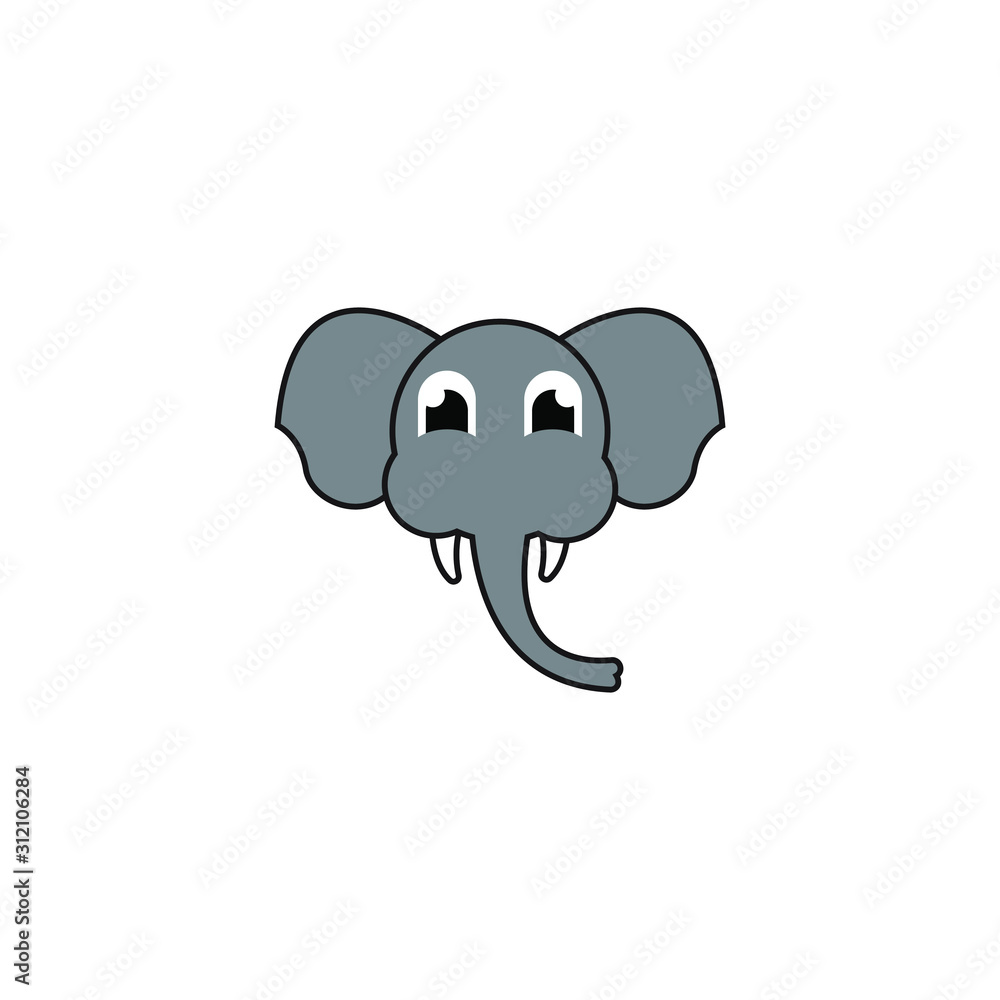 Elephant head vector logo design Elephant head vector logo design