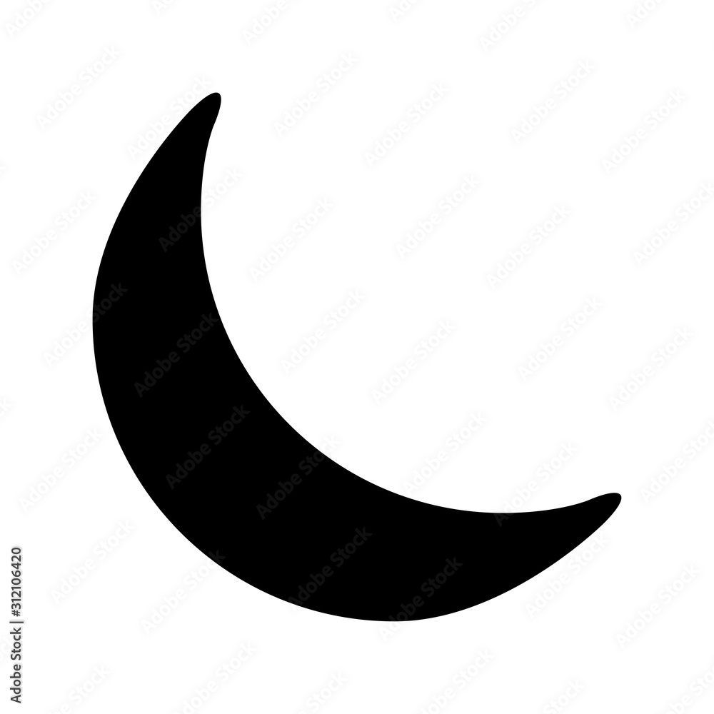 crescent moon silhouette vector symbol icon design. illustration isolated on white background crescent moon silhouette vector symbol icon design. illustration isolated on white background