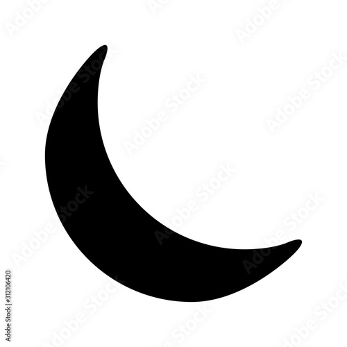 crescent moon silhouette vector symbol icon design. illustration isolated on white background