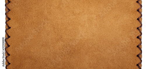 Natural leather isolated on white texture and background