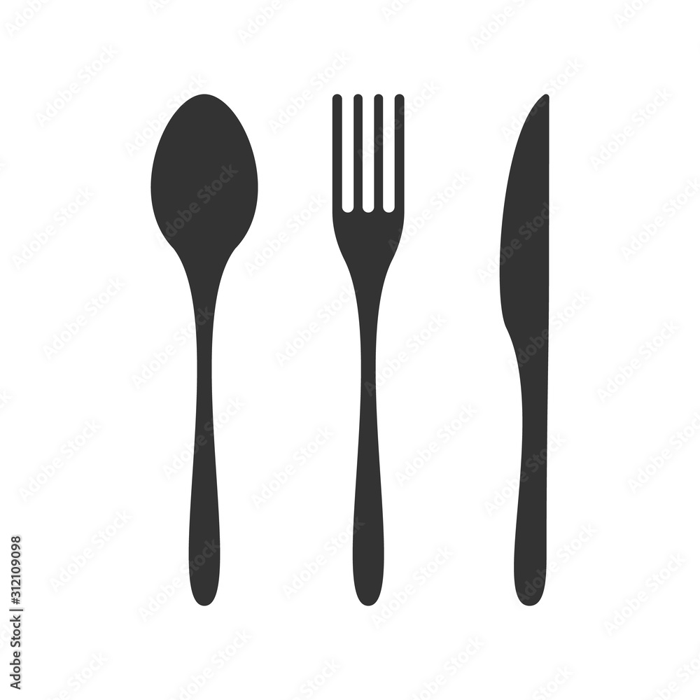 Knife, fork and spoon isolated on white background. Vector illustration Knife, fork and spoon isolated on white background. Vector illustration