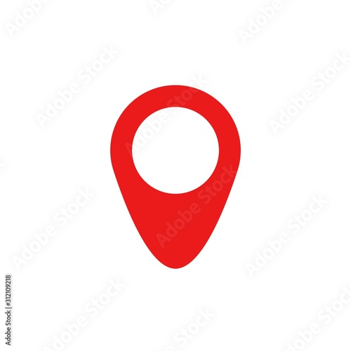 Free Download Red map pin icon in flat style. Pointer symbol, marker sign, gps position, navigation button. Vector illustration - GFXLoad