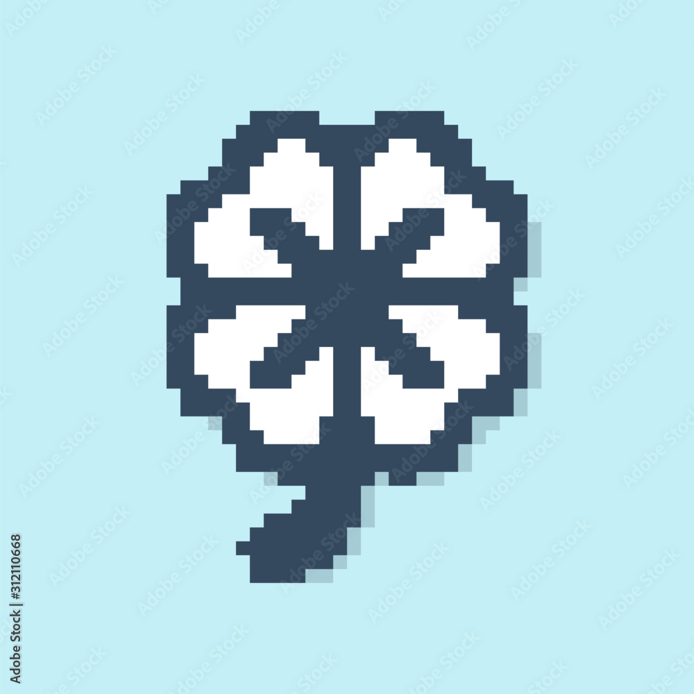 Blue line Four leaf clover icon isolated on blue background. Happy Saint Patrick day. Vector Illustration Blue line Four leaf clover icon isolated on blue background. Happy Saint Patrick day. Vector Illustration