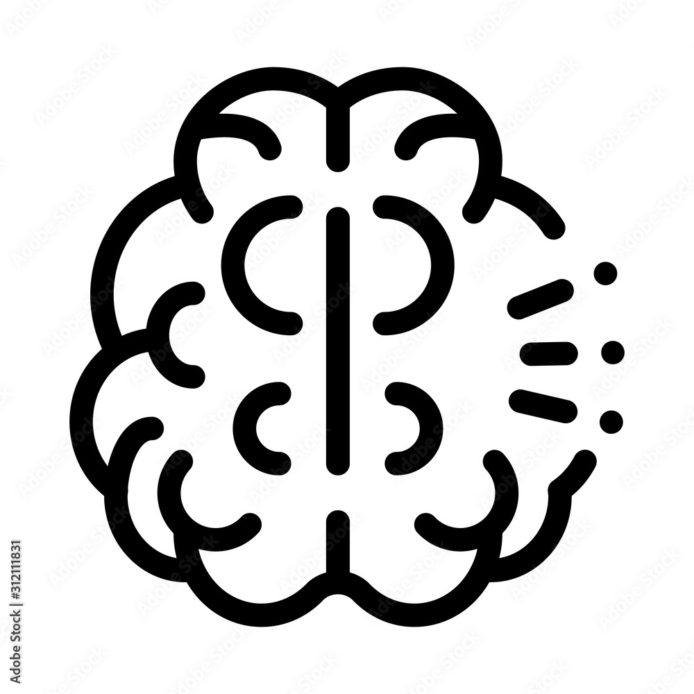 Human Brain Icon Vector. Outline Human Brain Sign. Isolated Contour Symbol Illustration Human Brain Icon Vector. Outline Human Brain Sign. Isolated Contour Symbol Illustration