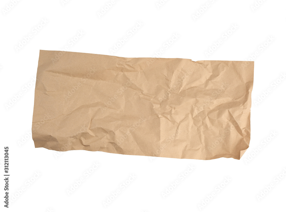 crumpled brown sheet of paper for packaging goods crumpled brown sheet of paper for packaging goods