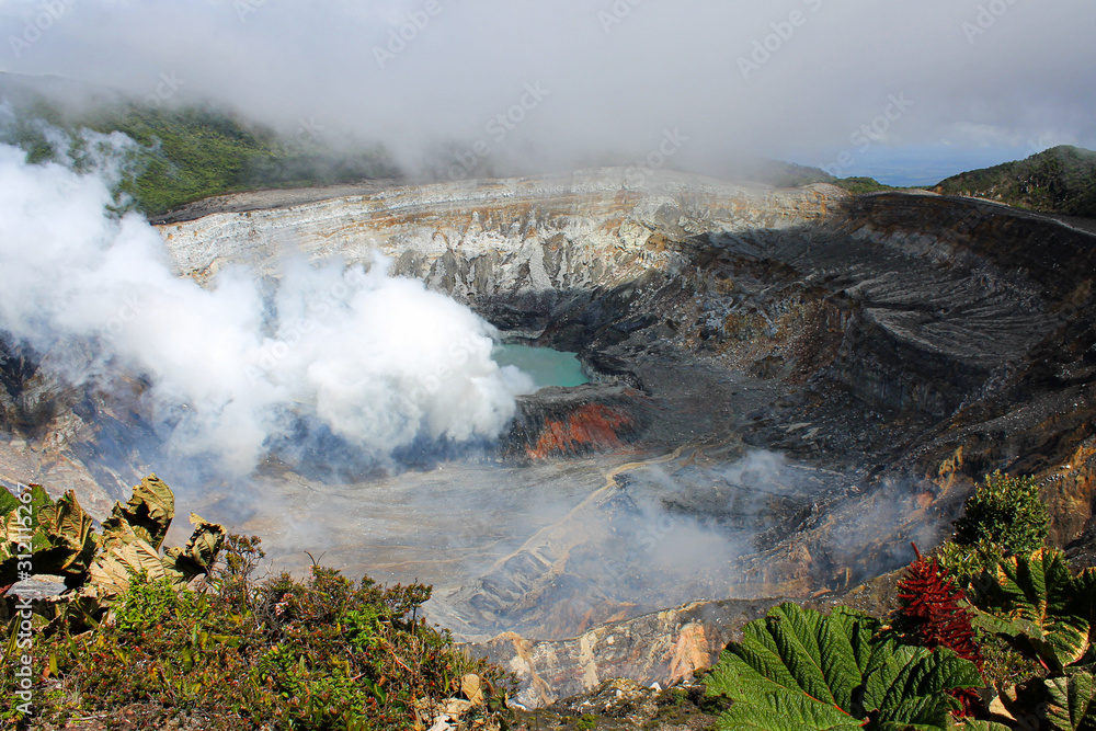 Smoke of the Irazu volcano