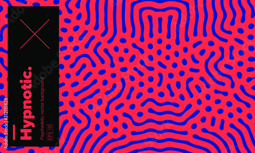 Psychedelic abstract background made by generative algorithm: Reaction-diffusion or Turing pattern formation.