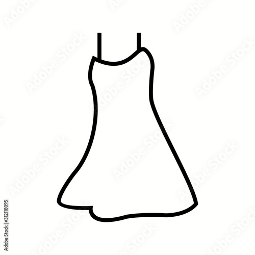 Unique Night Dress Vector Line Icon